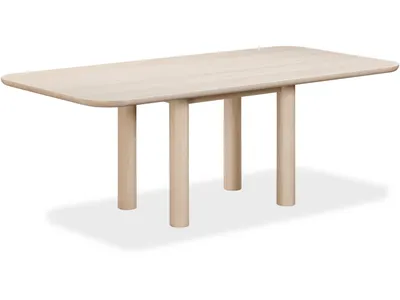 Liv Ash Wood Rectangular Dining Table in White Sand - Alternative View