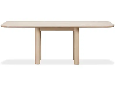 Liv Ash Wood Rectangular Dining Table in White Sand