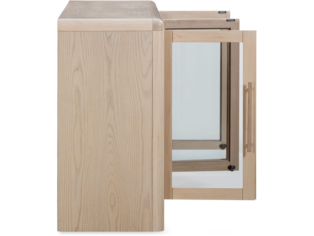 Liv Glass Door Ash Wood Sideboard in White Sand - image 2