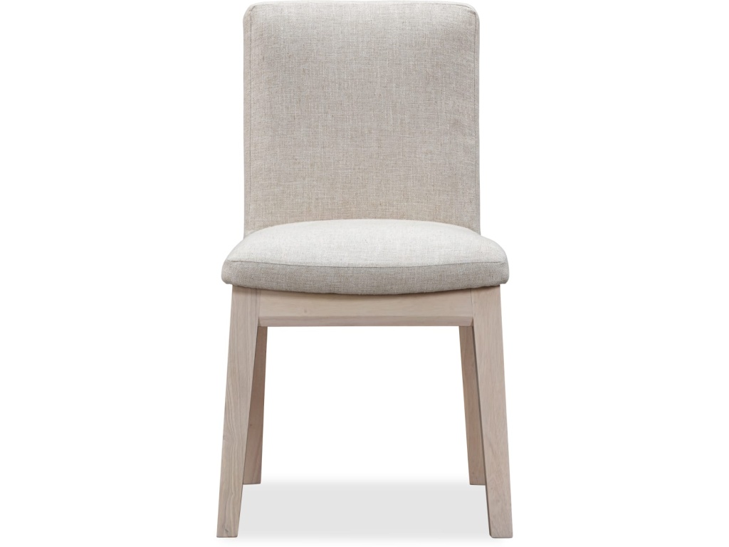 Liv Solid Wood Dining Chair in White Sand and Natural Linen - image 1