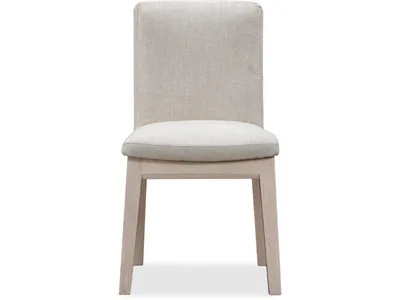 Liv Solid Wood Dining Chair in White Sand and Natural Linen - Alternative View
