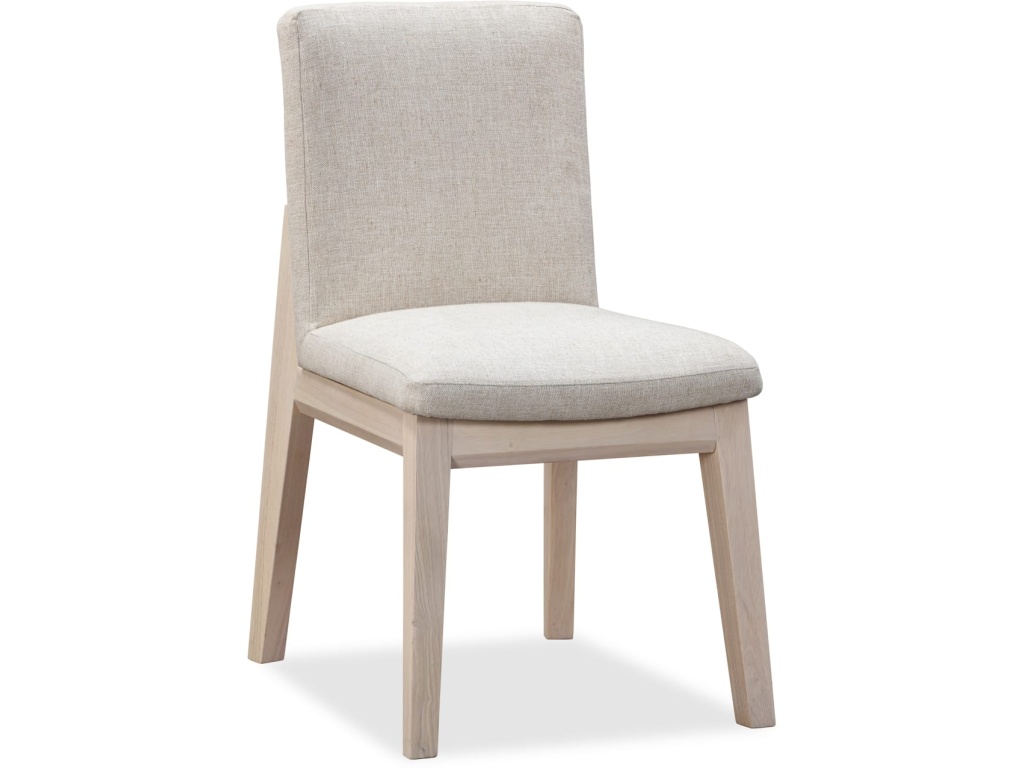 Liv Solid Wood Dining Chair in White Sand and Natural Linen - main image