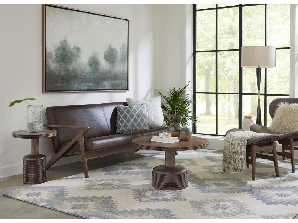 Liyana Solid Wood Round Coffee Table in Natural Tan - image 1