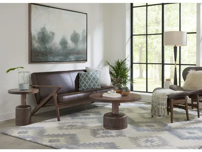 Liyana Solid Wood Round Coffee Table in Natural Tan - Alternative View