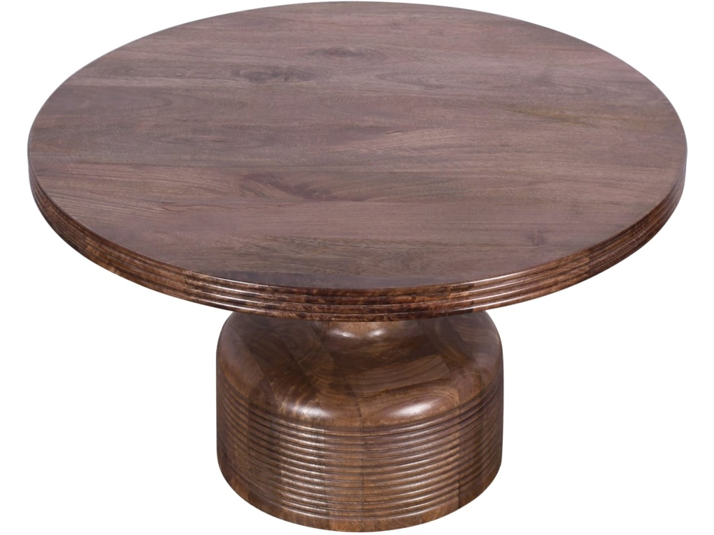 Liyana Solid Wood Round Coffee Table in Natural Tan - image 3