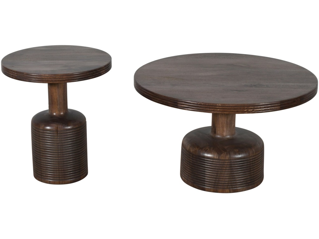 Liyana Solid Wood Round Coffee Table in Natural Tan - image 4