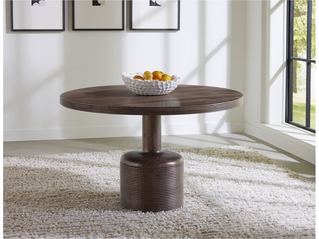 Liyana Solid Wood Round Dining Table in Natural Tan - image 1