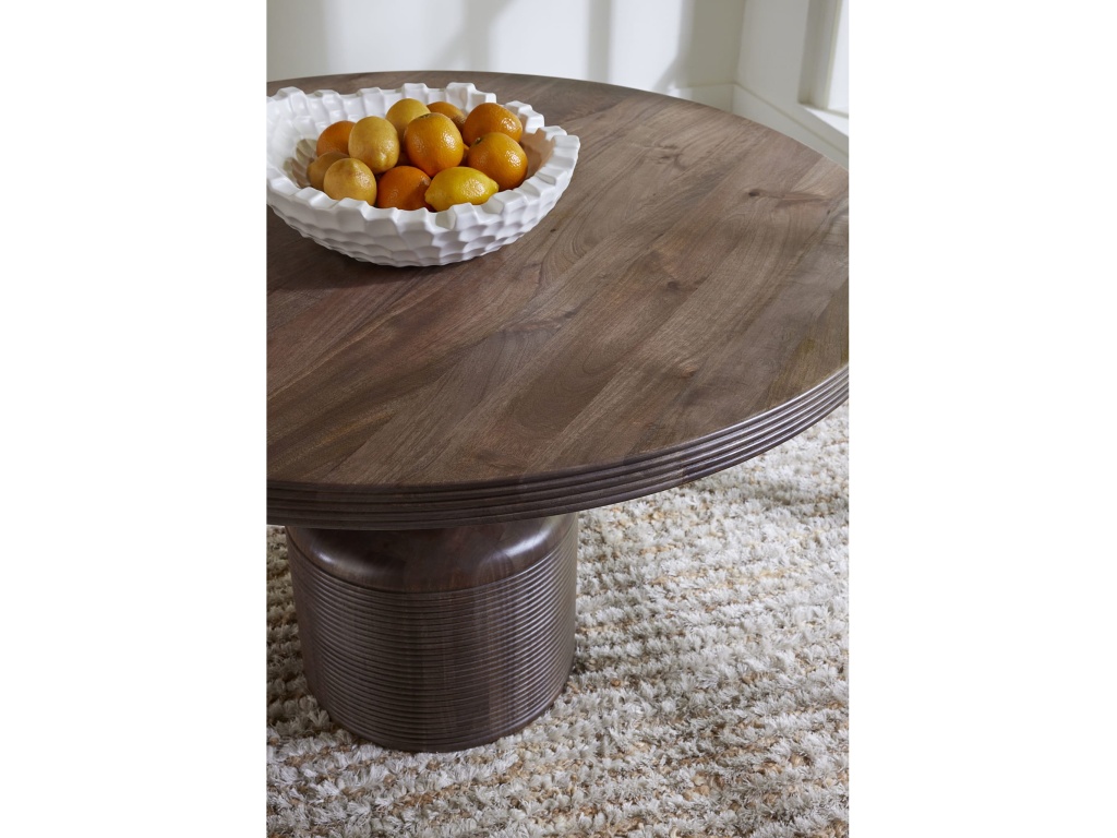 Liyana Solid Wood Round Dining Table in Natural Tan - image 2