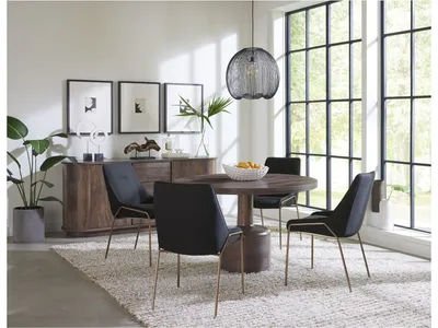Liyana Solid Wood Round Dining Table in Natural Tan