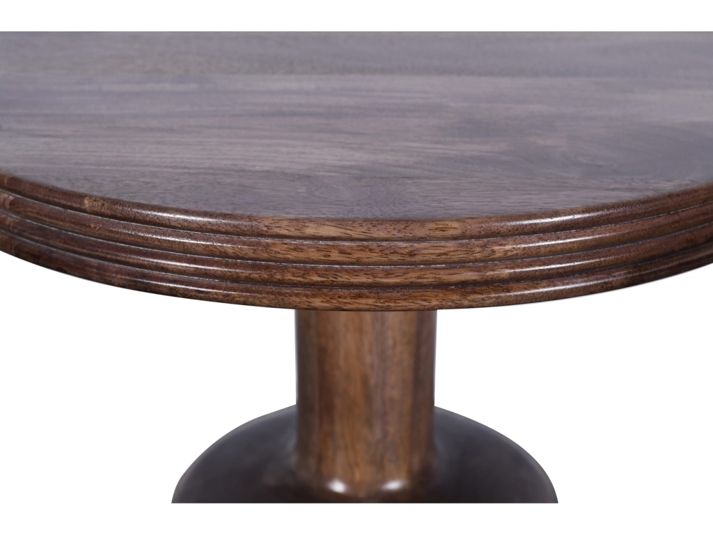 Liyana Solid Wood Round End Table in Natural Tan - image 3