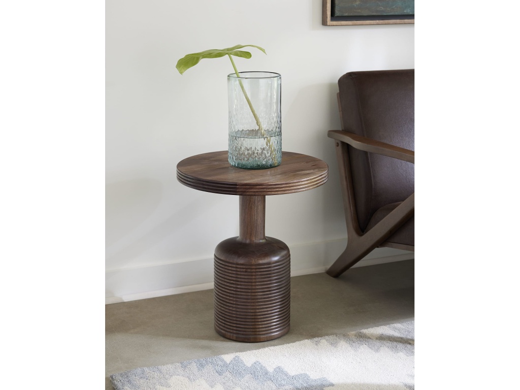 Liyana Solid Wood Round End Table in Natural Tan - main image