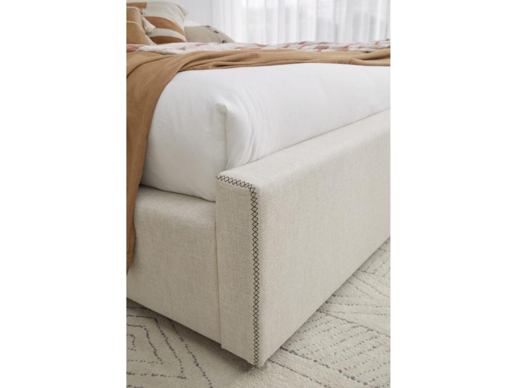 Louis Upholstered Platform Bed in Natural Linen - image 3