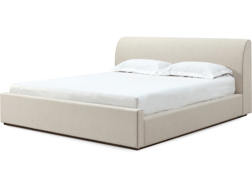 Louis Upholstered Platform Bed in Natural Linen - image 5