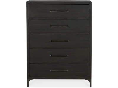 Lucerne Five-Drawer Metal Leg Chest in Vintage Coffee (2024) - Alternative View