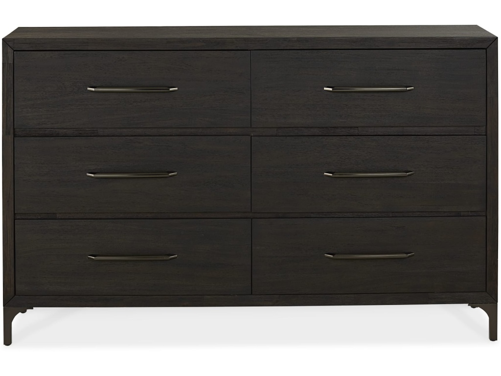 Lucerne Six-Drawer Metal Leg Dresser in Vintage Coffee (2024) - image 1