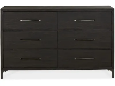 Lucerne Six-Drawer Metal Leg Dresser in Vintage Coffee (2024) - Alternative View