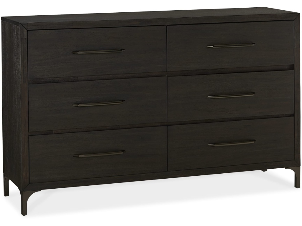 Lucerne Six-Drawer Metal Leg Dresser in Vintage Coffee (2024) - image 2