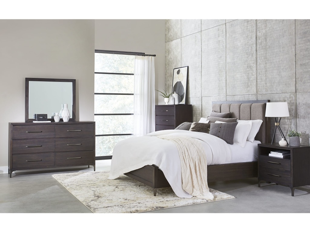 Lucerne Two-Drawer Metal Leg Nightstand in Vintage Coffee - image 3