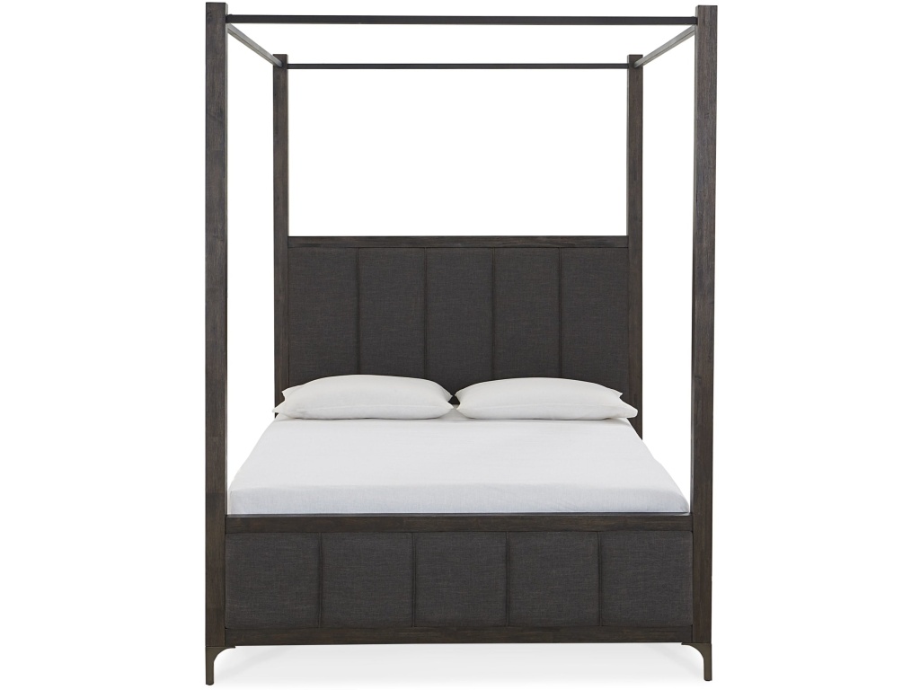 Lucerne Upholstered Canopy Bed in Vintage Coffee - image 3