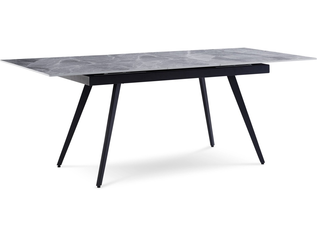 Lucia Extendable Stone Top Metal Leg Dining Table in Piedra and Black - image 5
