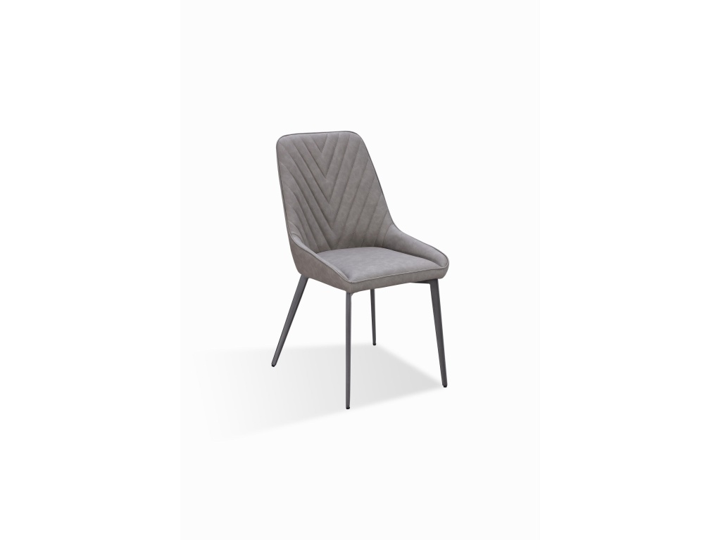 Lucia Metal Leg Upholstered Dining Chair in Anchor Gray Synthetic Leather and Gunmetal - image 1