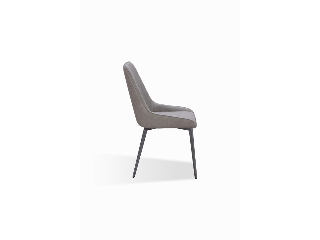 Lucia Metal Leg Upholstered Dining Chair in Anchor Gray Synthetic Leather and Gunmetal - image 3