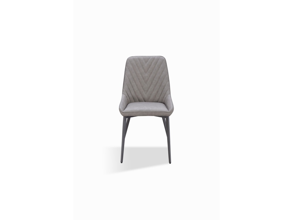 Lucia Metal Leg Upholstered Dining Chair in Anchor Gray Synthetic Leather and Gunmetal - main image