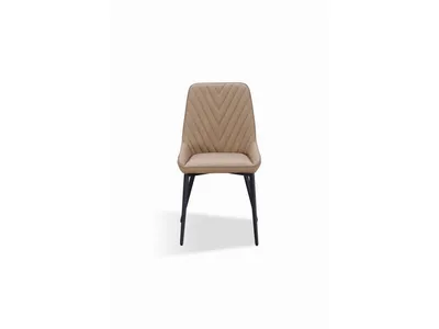 Lucia Metal Leg Upholstered Dining Chair in Honey Synthetic Leather