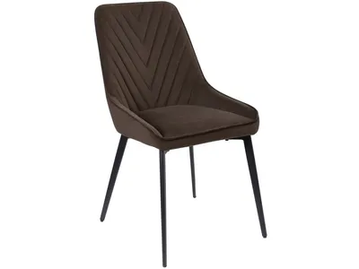 Lucia Metal Leg Upholstered Dining Chair in Penny  Velvet and Gunmetal