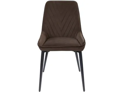 Lucia Metal Leg Upholstered Dining Chair in Penny  Velvet and Gunmetal
