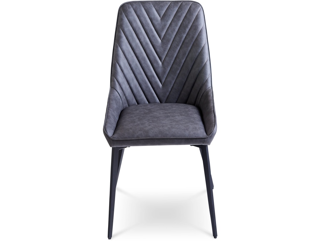 Lucia Upholstered Dining Chair in Charcoal Synthetic Leather and Black Metal - image 3