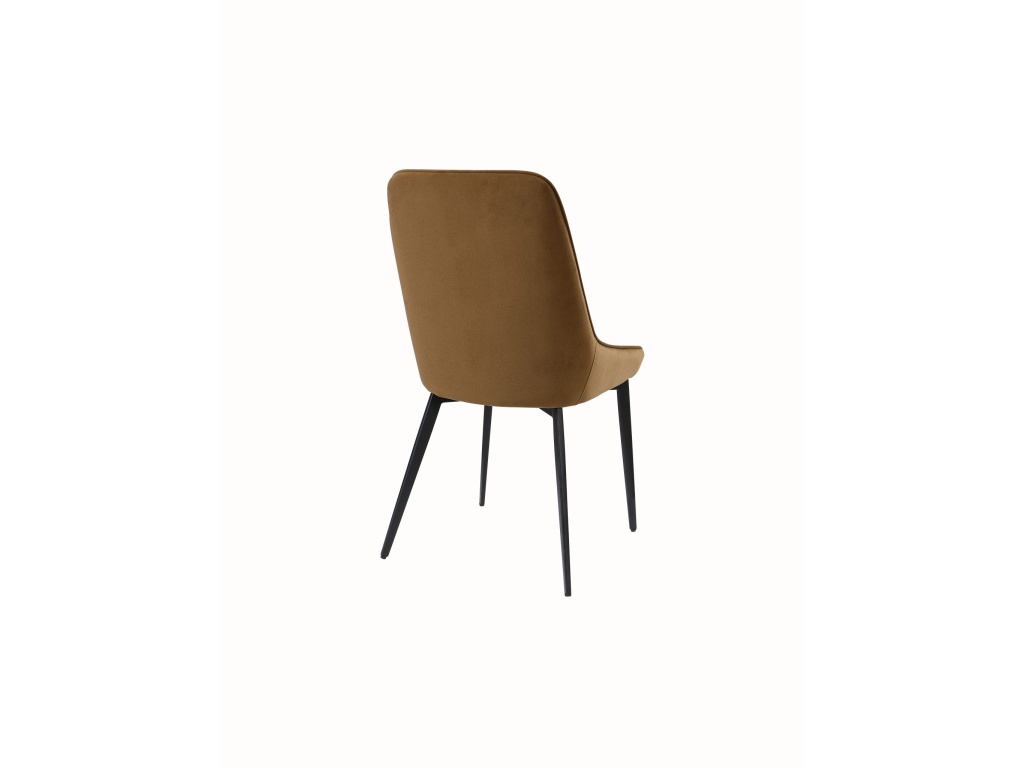 Lucia Upholstered Dining Chair in Cognac Velvet and Black Metal - image 2