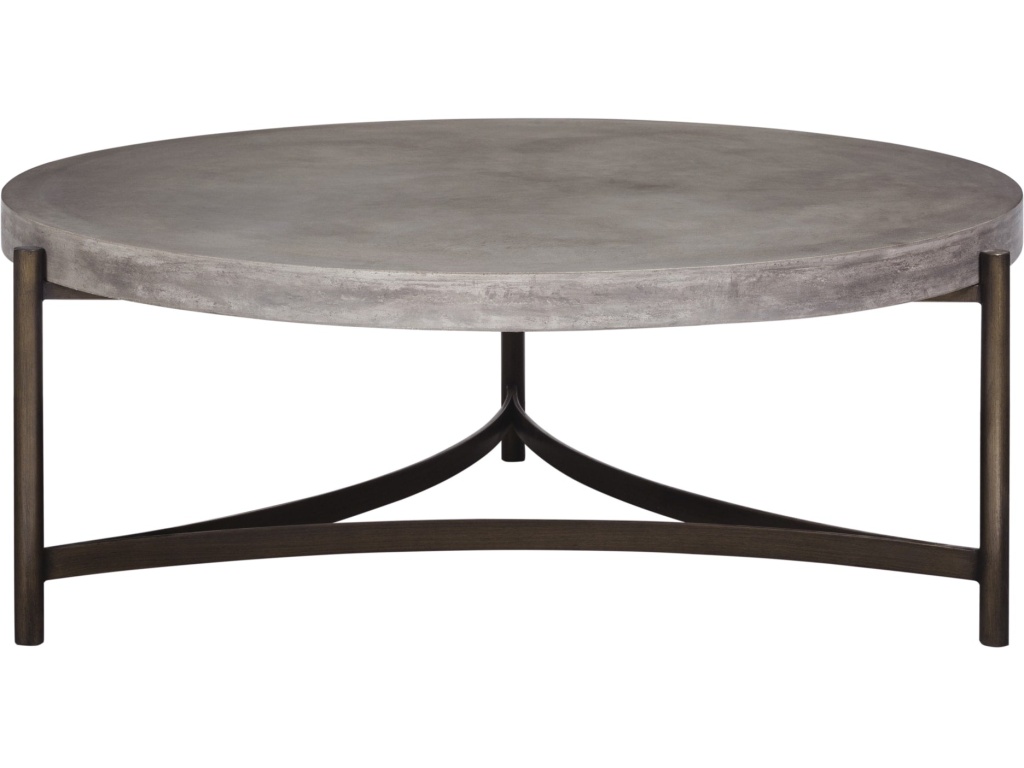 Lyon Round Natural Concrete and Metal Coffee Table - image 1