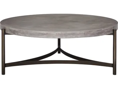 Lyon Round Natural Concrete and Metal Coffee Table - Alternative View