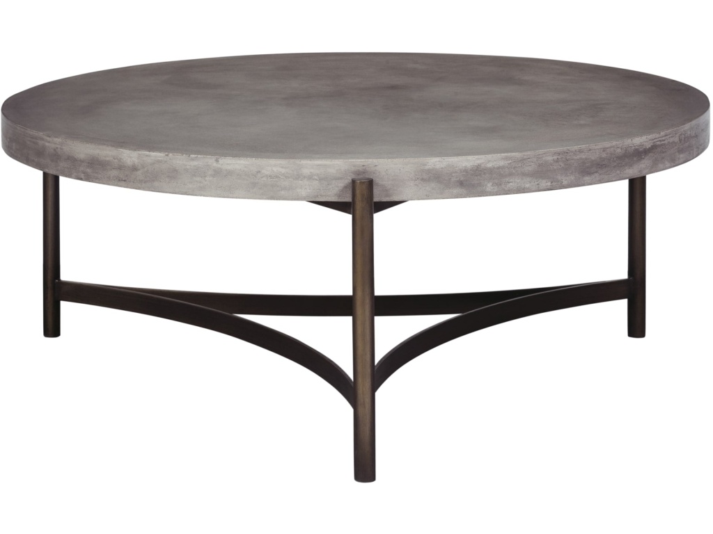 Lyon Round Natural Concrete and Metal Coffee Table - image 2
