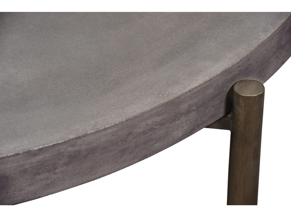 Lyon Round Natural Concrete and Metal Coffee Table - image 3
