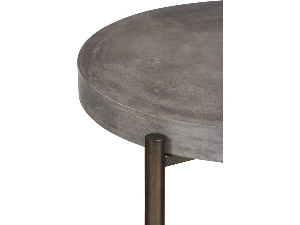 Lyon Round Natural Concrete and Metal Side Table - image 4