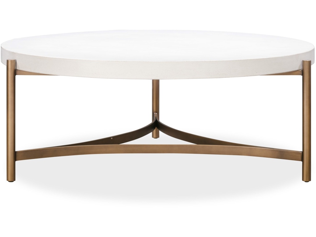 Lyon Round White Concrete and Metal Coffee Table - image 2