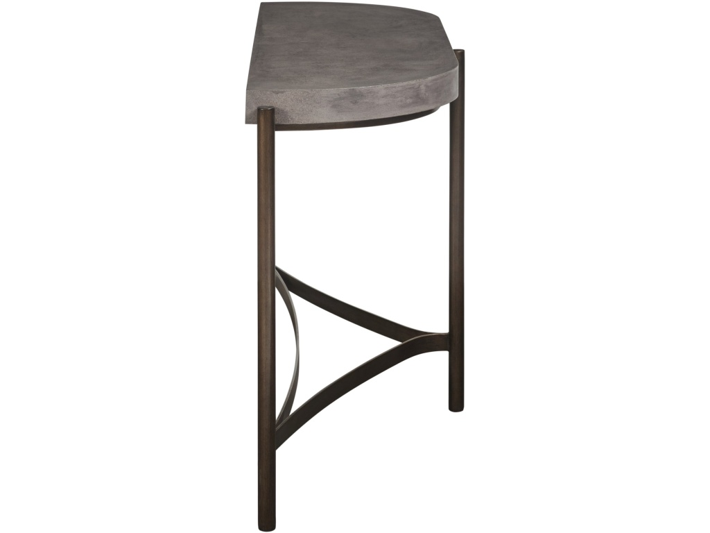 Lyon Semi-circular Natural Concrete and Metal Console Table - image 3