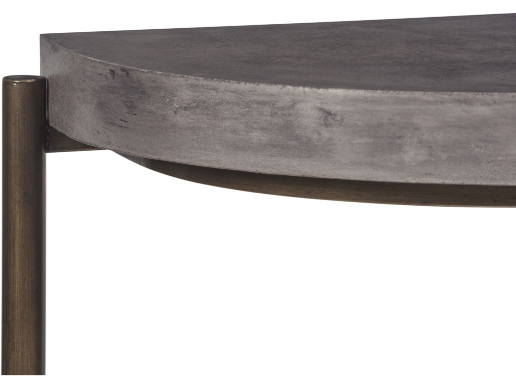 Lyon Semi-circular Natural Concrete and Metal Console Table - image 4