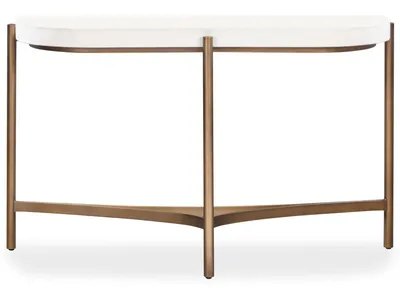 Lyon Semi-circular White Concrete and Metal Console Table - Alternative View