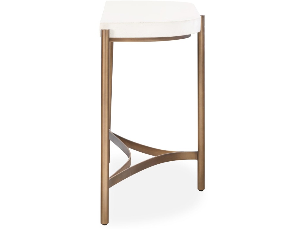 Lyon Semi-circular White Concrete and Metal Console Table - image 2
