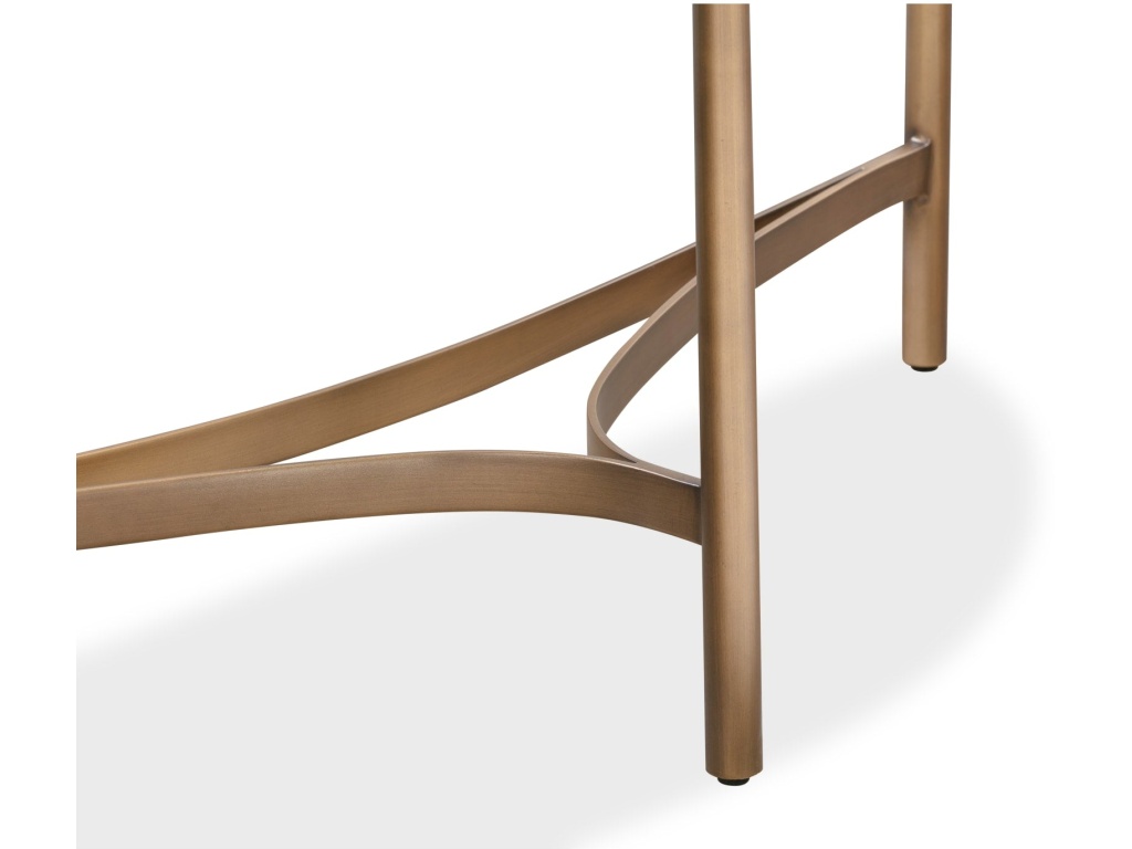 Lyon Semi-circular White Concrete and Metal Console Table - image 4