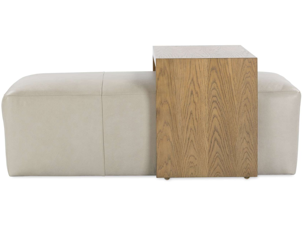 Macon Leather Ottoman - image 1