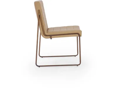 Madison Metal Frame Dining Chair in Honey Synthetic Leather - Alternative View