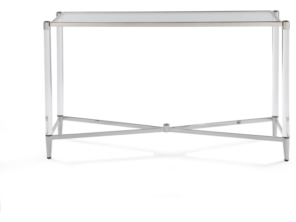Marilyn Glass Top and Steel Base Rectangular Console Table - image 3