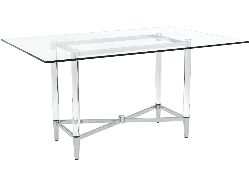 Marilyn Glass Top Dining Table in Polished Stainless Steel and Clear Acrylic - image 3