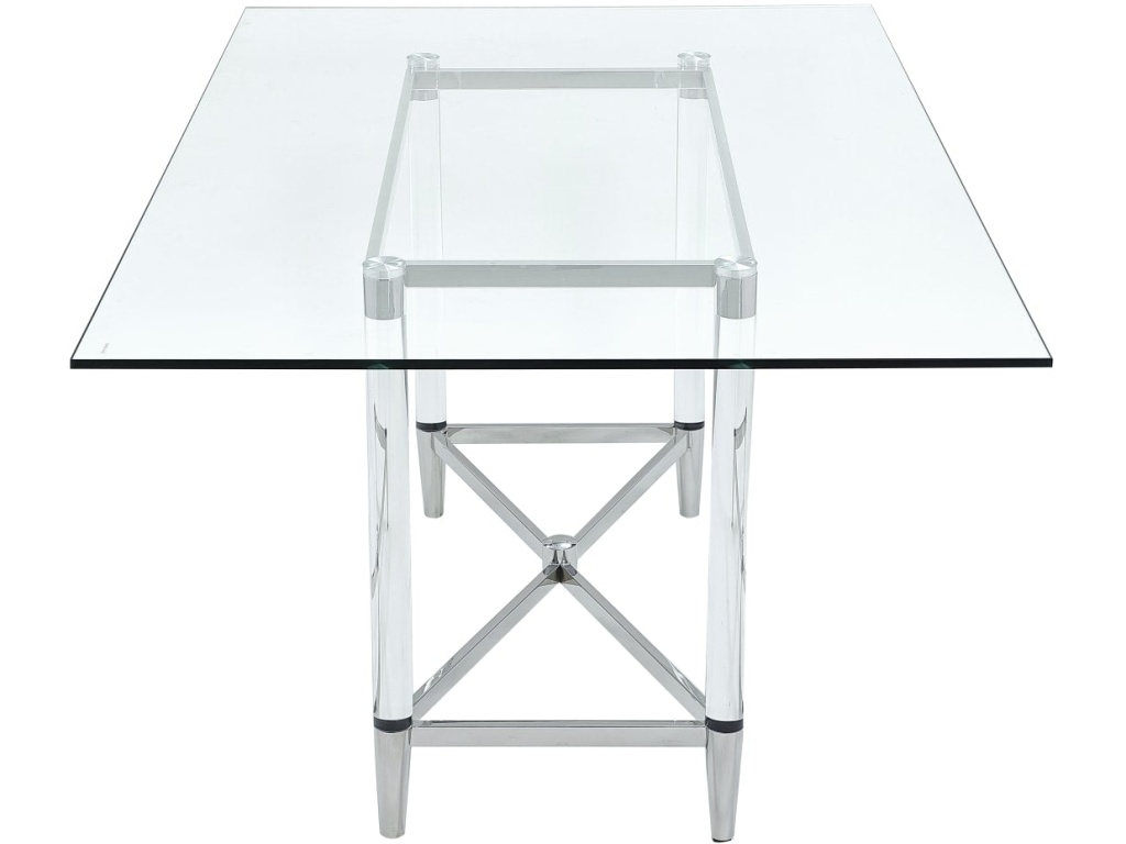 Marilyn Glass Top Dining Table in Polished Stainless Steel and Clear Acrylic - image 4