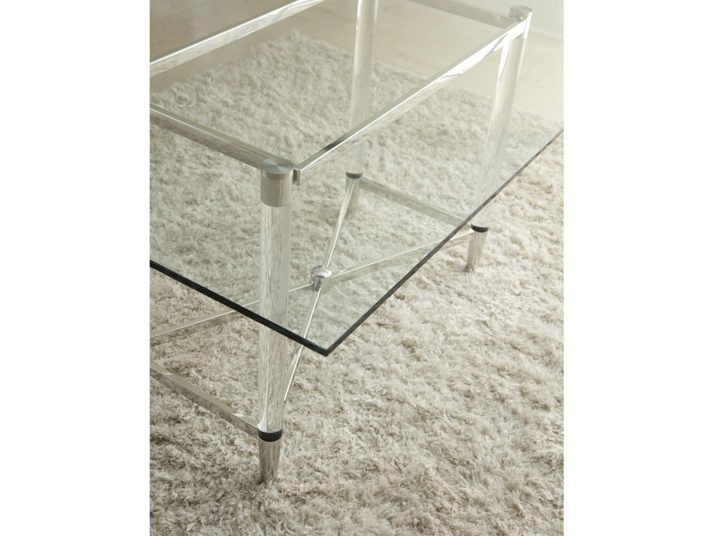 Marilyn Glass Top Dining Table in Polished Stainless Steel and Clear Acrylic - image 6