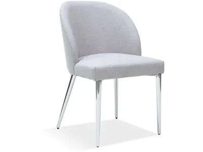 Marilyn Upholstered Dining Chair in Shadow and Polished Stainless Steel
